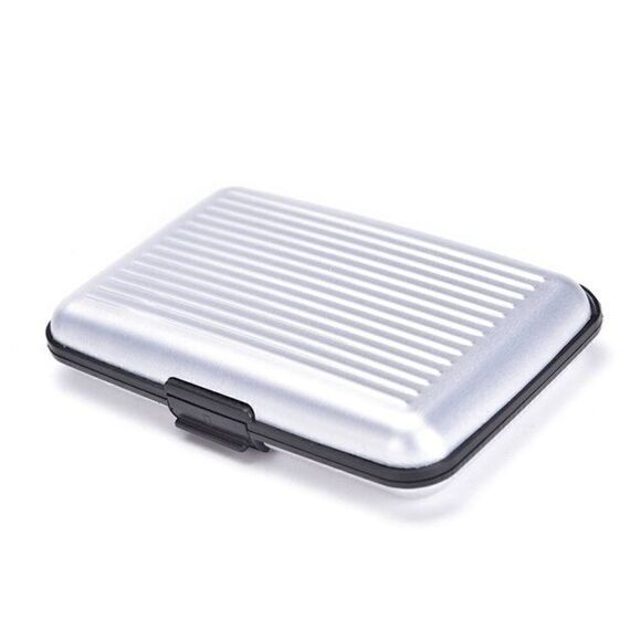 Silver RFID Blocking Credit Card Holder Case Anti Scan Unisex Wallet - Picture 3 of 5